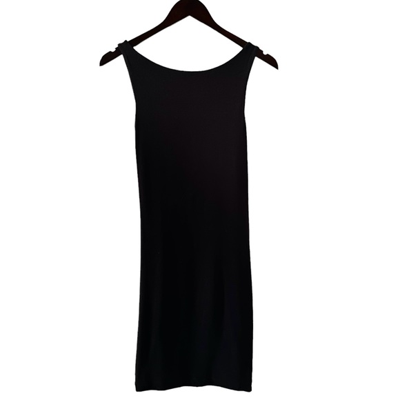 Theory Black Sleeveless Side Draped Dress Size 0 - Picture 5 of 7